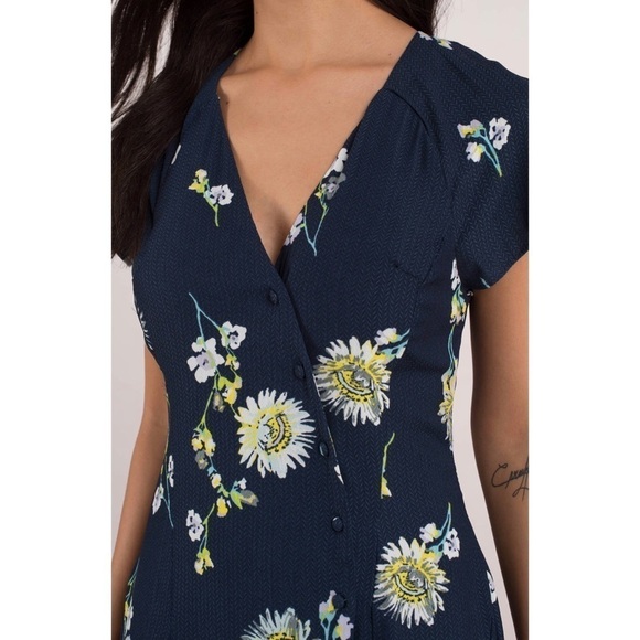 Free People Lost In You Floral Navy Midi Dress - Picture 4 of 15